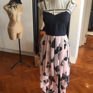 Unique bustier asymmetrical hem dress